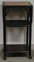 Chinese Export Marbleinset Carved Rosewood Stand