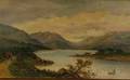 Unframed 19th Century American School Oil on Canvas Lake George Landscape