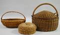 Three Penobscot Maine Woven Baskets