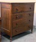Walnut and Mahogany Veneer FourDrawer Desk Bureau