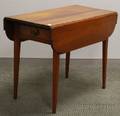 Federal Inlaid Cherry Dropleaf Pembroke Table with End Drawer