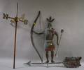 Patinated Molded Copper Native American Indian with Bow Weather Vane