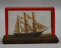 Miniature Cased ThreeMasted Sailing Ship Model