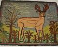 Stag in Landscape Pattern Hooked Rug