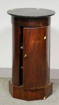 Empire Circular Marbletop Mahogany Pedestal Commode Stand
