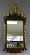 Chippendalestyle Partialgilt and Mahogany Mirror
