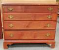 Redpainted Pine FourDrawer Chest