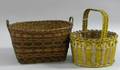 Two Paintdecorated Woven Splint Open Baskets