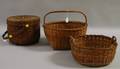 Three Woven Splint Baskets