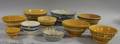 Ten Banded Yellowware Mochaware and Sponge Decorated Kitchen Bowls