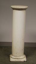 Whitepainted Wooden Columnar Pedestal