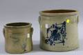 Two Cobalt Decorated Stoneware Crocks