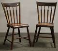 Pair of Windsor Paintdecorated Thumbback Arrowback Side Chairs