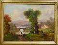 Giltwood Framed American School Oil on Canvas Hudson River View