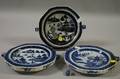Three Chinese Export Canton Porcelain Hot Water Plates