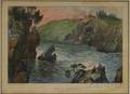 Framed Currier  Ives Handcolored Lithograph Split Rock St John River NB