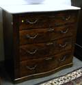 Empire White Marbletop Mahogany and Mahogany Veneer Serpentine FourDrawer Bureau