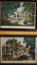 Two Framed Handcolored Summer Theme Lithographs