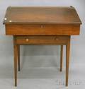 Country Walnut Lifttop Schoolmasters Desk on Tapering Legs