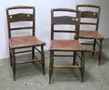 Set of Six Painted and Gilt Stencildecorated Side Chairs
