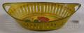 Yellowpainted and Floral Decorated Reticulated Toleware Bread Basket