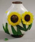 Murano Sunflower Art Glass Vase