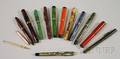 Approximately Fourteen Fountain Pens and Pencils