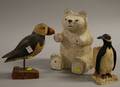Three Carved and Painted Wooden Animal Figural Items