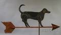 Carved and Painted Wood and Tin Hound Dog Weather Vane
