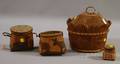 Four Native American Birch Bark Containers and Carriers