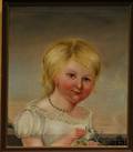 19th Century American School Oil on Canvas Portrait of a Blond Child