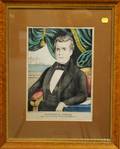 Framed J Baillie Handcolored Lithograph James K Polk Eleventh President of the United States