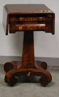Empire Mahogany Veneer Dropleaf TwoDrawer Pedestalbase Work Table