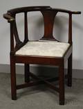 Chippendale Cherry Roundabout Chair with Upholstered Slip Seat