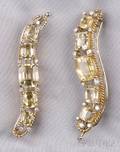 Pair of 18kt Gold Yellow Sapphire and Diamond Barrettes