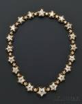 Important Antique 18kt Gold Diamond and Enamel Demiparure