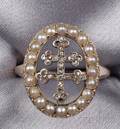 Antique Rosecut and Seed Pearl Diamond Ring