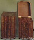 Pair of New Jersey Federal mahogany knife boxes ca 1820