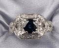 Platinum Sapphire and Diamond Ring