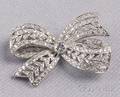 18kt White Gold and Diamond Bow Brooch