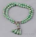 Art Deco Platinum Jadeite and Diamond Bracelet