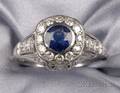 Platinum Sapphire and Diamond Ring