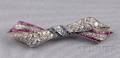 Art Deco Platinum Diamond and Gemset Bow Brooch
