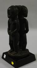 Carved African Standing Joined Figures