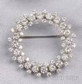 Platinum and Diamond Circle Brooch