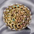 Indian Gold and Enamel Gemset Brooch