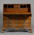 Chippendale Carved Mahogany Oxbow Desk