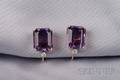 14kt Gold Amethyst and Diamond Earclips