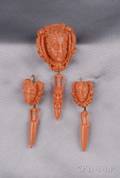 Antique Coral Demiparure