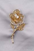 14kt Gold and Diamond Brooch